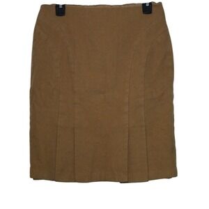 Ann Taylor Loft Womens Camel Tan 100% Wool Pencil Skirt Size 8 Lined